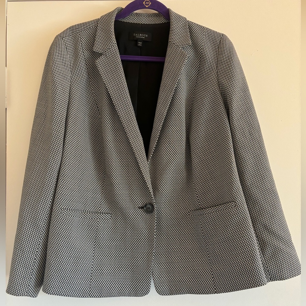 *SIZE 14WP* Talbots houndstooth blazer